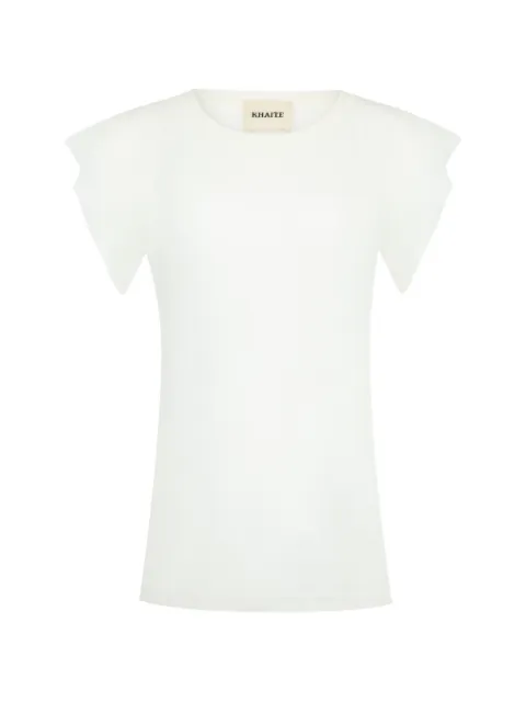 KHAITE Angel ruffled T-shirt White 182751006