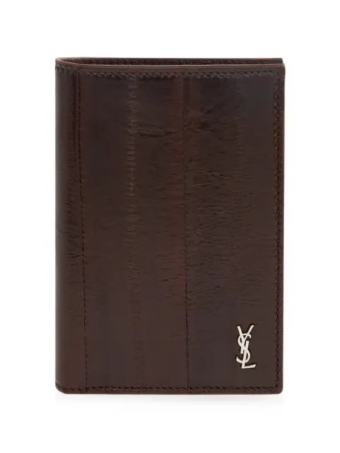 Saint Laurent logo-plaque bi-fold wallet Brown 847958EAA5S