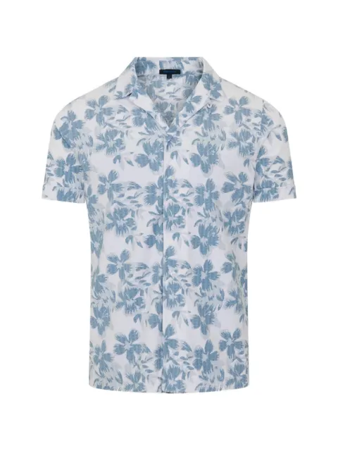 PATRICK ASSARAF floral-print short-sleeve shirt White P9507D09B