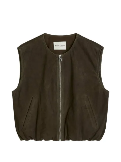 Marc O'Polo zip-up suede vest Green 5000014427