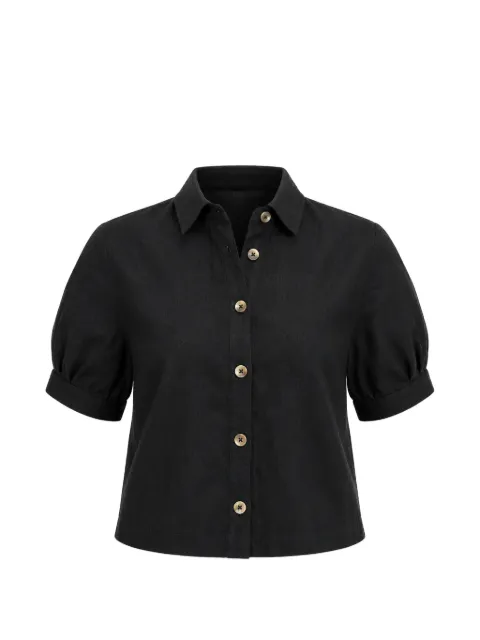 DL1961 Montauk puff-sleeve shirt Black 802820BLACKLINEN