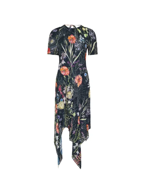 Alexander McQueen floral-print handkerchief-hem dress Black 861420QZAQV