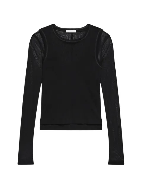 Helmut Lang mesh-panel T-shirt Black Q02HW512001