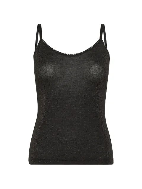 MOMONÌ Airelle lurex-jersey top Black 265MMOUN003265MO28
