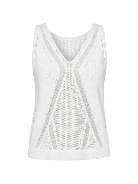 BOSS pointelle-knit sweater White 50557130