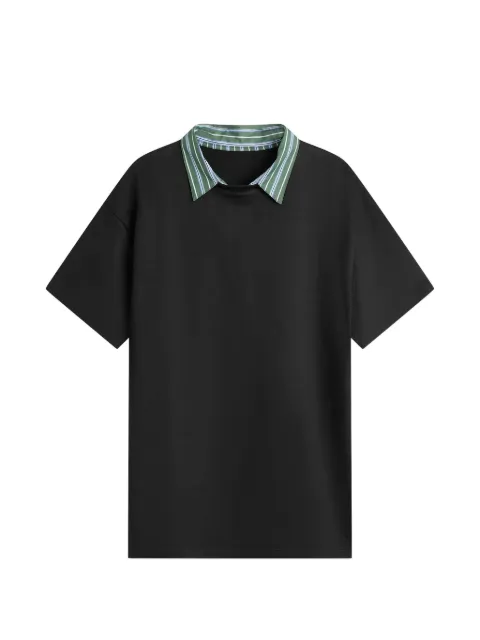 HommeGirls striped-collar mini dress Black HGDR008