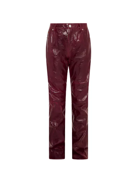 Martine Rose patent-effect faux-leather trousers Red 574WO20600