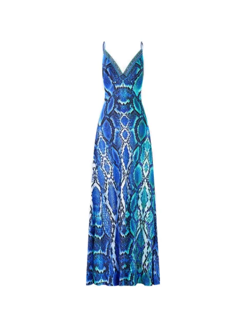 Camilla snake-print V-neck maxi dress Blue 00041600SAPPSERP