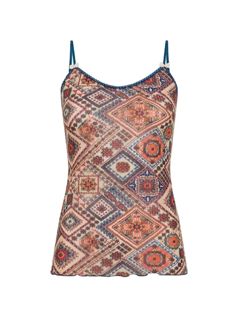 MOMONÌ Airelle geometric-print top Neutrals 265MMOUN003265MO45