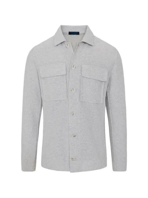 PATRICK ASSARAF knit-textured shirt jacket Grey P3125J19B