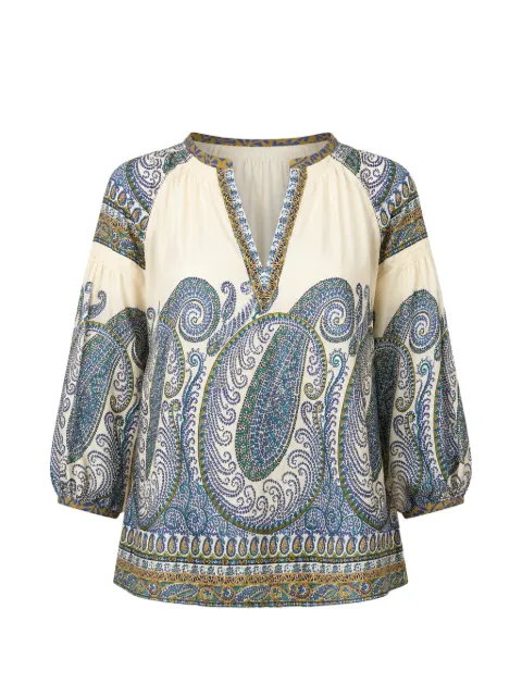 BOTEH Arcadia paisley smock blouse Neutrals BBA260121