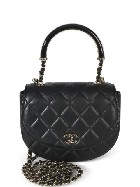 CHANEL Pre-Owned 2021-2025 CC Half Moon quilted shoulder bag Black 153480