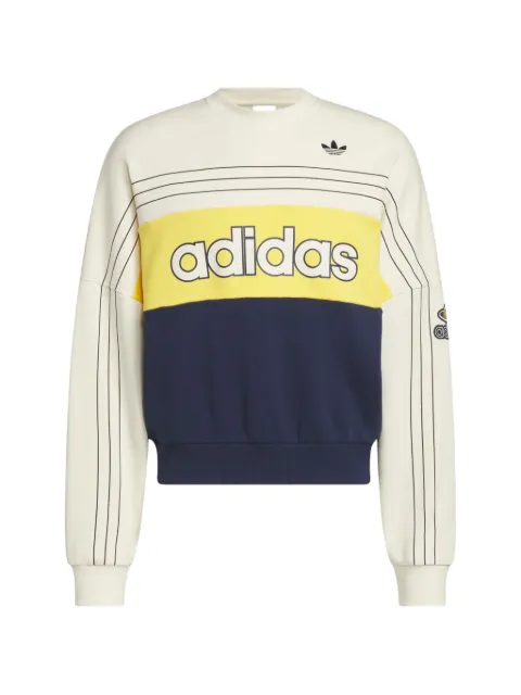 adidas logo-print panelled sweater Neutrals KS8191