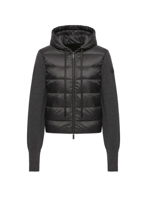 Moncler quilted-panel hooded cardigan Grey L20939B00019M1131