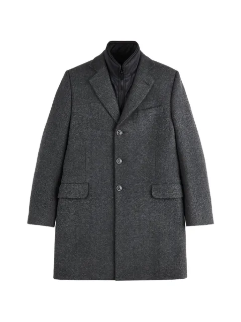 Fay herringbone-pattern Double Coat Grey NAM53531390YNE