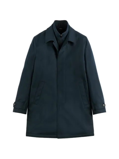 Fay layered single-breasted coat Blue NAM62530160ZIK