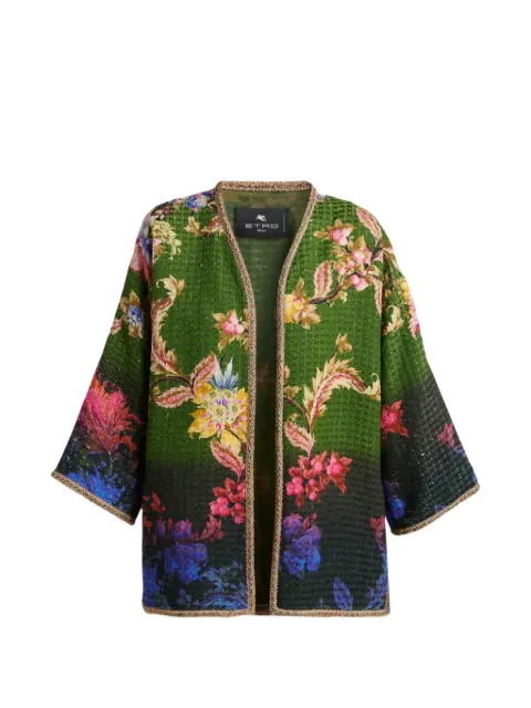 ETRO floral-jacquard open-front jacket Green WRCA0024AK14N