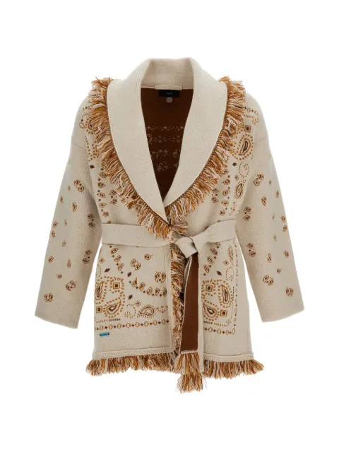 Alanui bandana-print cardigan Neutrals LWHB064E26KNI0020484