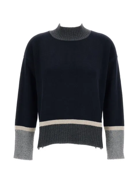 Lorena Antoniazzi colour-block ribbed-trim sweater Blue A26123DM53A24722121