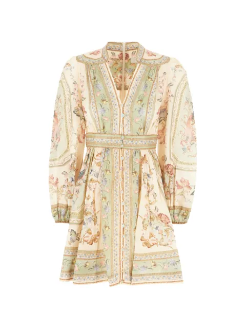 ZIMMERMANN mini Roselight floral-print dress Neutrals 0932DSS264