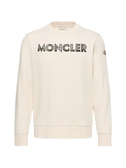 Moncler logo-print sweatshirt Neutrals L20918G0004089B3P