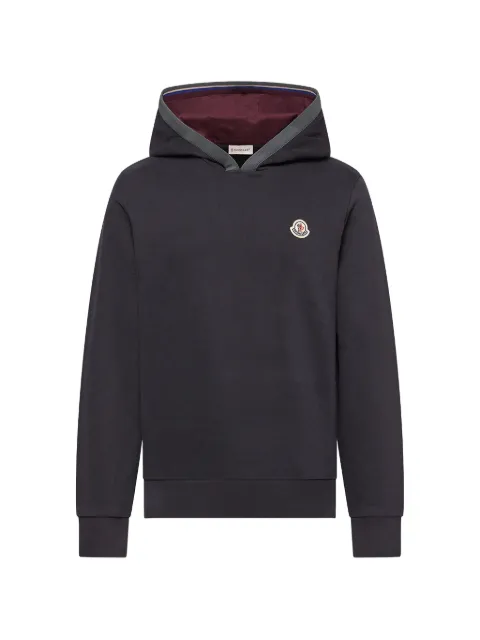 Moncler logo-patch hoodie Blue L20918G0001089AUJ