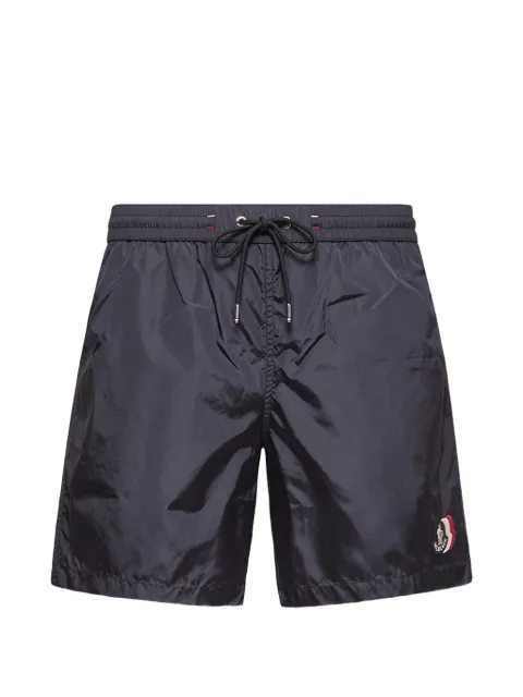 Moncler logo-patch drawstring swim shorts Blue L20912C000055985M