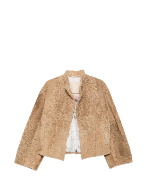 Liska high-neck textured jacket Neutrals SHANIE