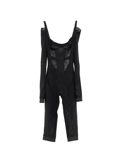 The Attico lace-panelled jumpsuit Black 261WCO00022MIX114AA