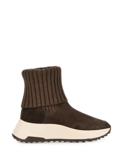 Hogan Hi-Fi ribbed-knit sneakers Brown HXW6690FX90BYE