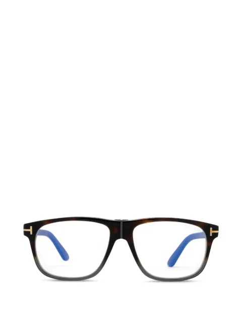 TOM FORD Eyewear tortoiseshell-effect rectangle-frame glasses Brown FT5978B