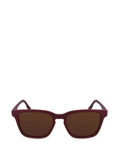 Lacoste matte-finish rectangle-frame sunglasses Red L987S