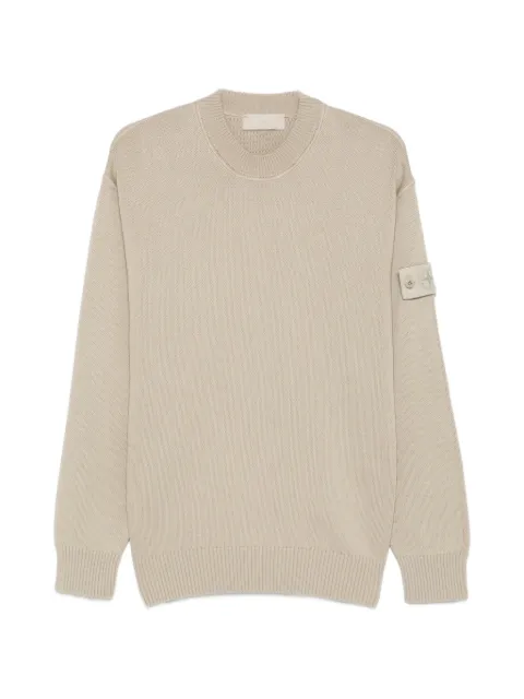 Stone Island logo-patch ribbed-trim sweater Neutrals L2S155100063S00FA