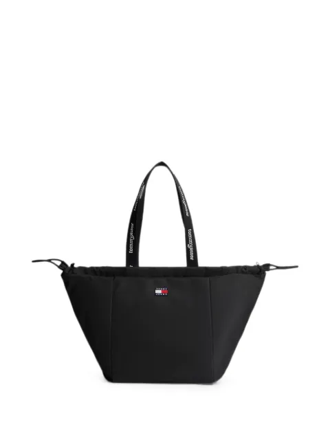 Tommy Jeans logo-patch drawstring tote bag Black AW0AW18771
