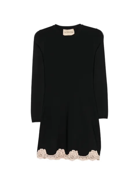 Valentino Garavani lace-trim long-sleeve mini dress Black BKD16BAE6