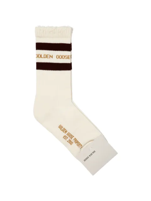 Golden Goose distressed cotton socks Neutrals GUP00883P000487