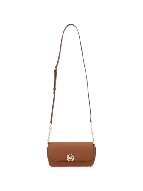 Michael Michael Kors small Nolita logo-plaque pebbled-leather crossbody bag Brown 32S6GY5C5L230LUGGAGE