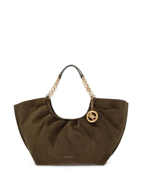 Michael Michael Kors large Indie logo-charm ruched-detailing tote bag Brown 30T6A50T9S
