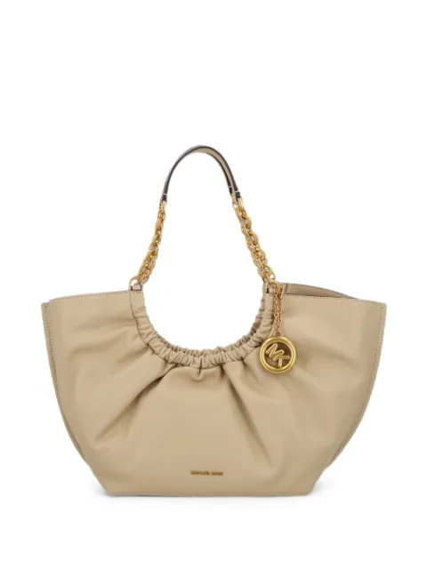 Michael Michael Kors large Indie logo-charm ruched-detailing tote bag Neutrals 30T6A50T5L