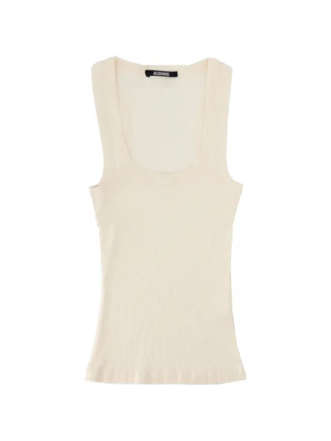 Jacquemus Gros ribbed-knit tank top Neutrals TOW00158AJ00125