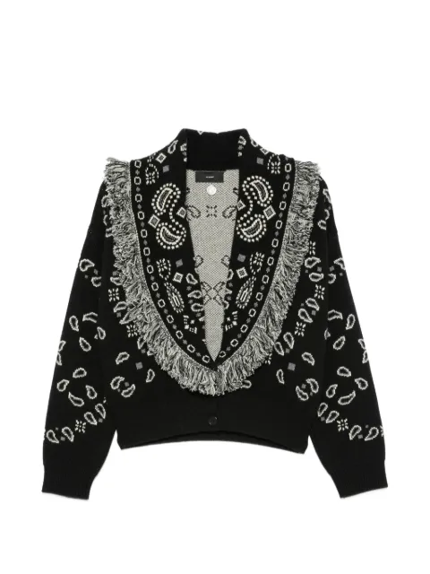 Alanui paisley-jacquard fringed cardigan Black LWHB026E26KNI0021084