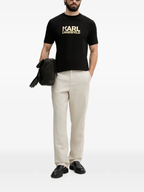 Karl Lagerfeld logo-print cotton T-shirt Black 755780500235
