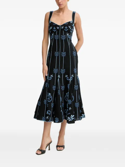Charo Ruiz Ibiza Naia embroidered sleeveless maxi dress Black 264613