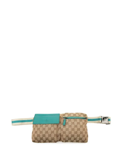 Gucci Pre-Owned 2000-2015 GG Canvas Web Double Pocket belt bag Blue VCNVXG5OPC3VQYYI