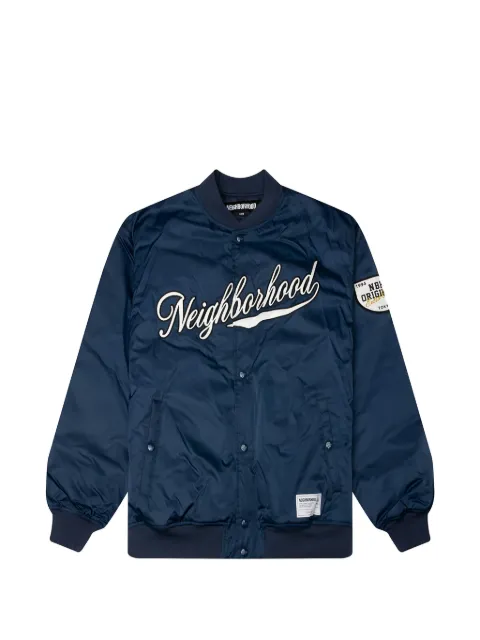 Neighborhood logo-embroidered patch-detail jacket Blue 252TSNHJKM04NVY