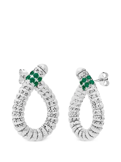 Officina Bernardi Enigma S emerald drop earrings Silver ENIGMASORECCHINIDROPINOROBIANCO18KTESMERALDI