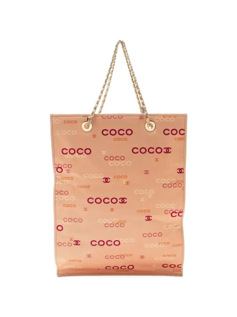 CHANEL Pre-Owned 2002-2003 Coco Logo tote bag Pink 41137563697224