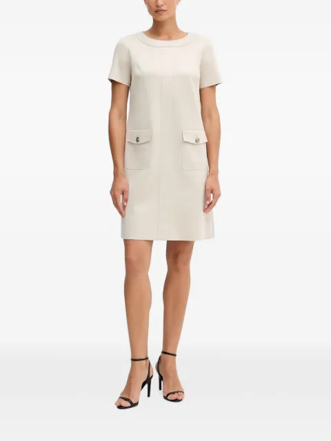 Joseph Ribkoff flap-pocket shift mini dress Neutrals 253280