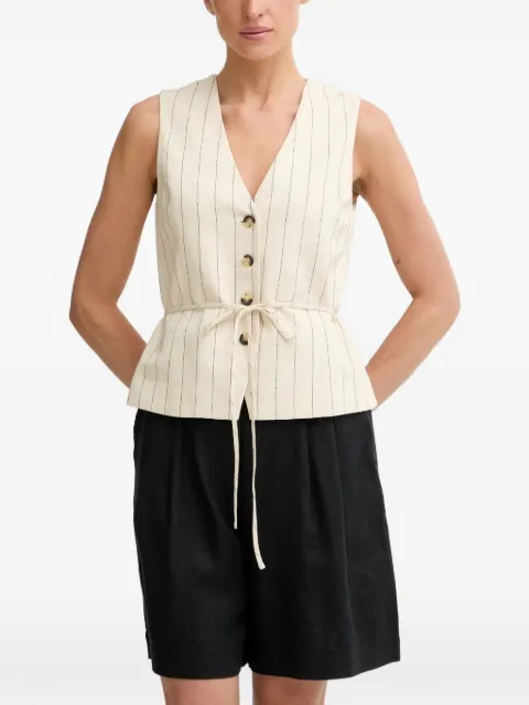 rag & bone pinstripe-pattern tie-waist top Neutrals RA4O26S4MSW