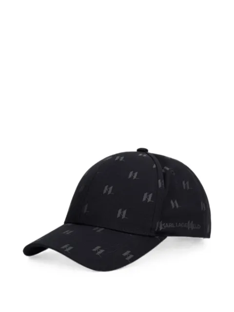 Karl Lagerfeld monogram-print cotton baseball cap Black 805618563123